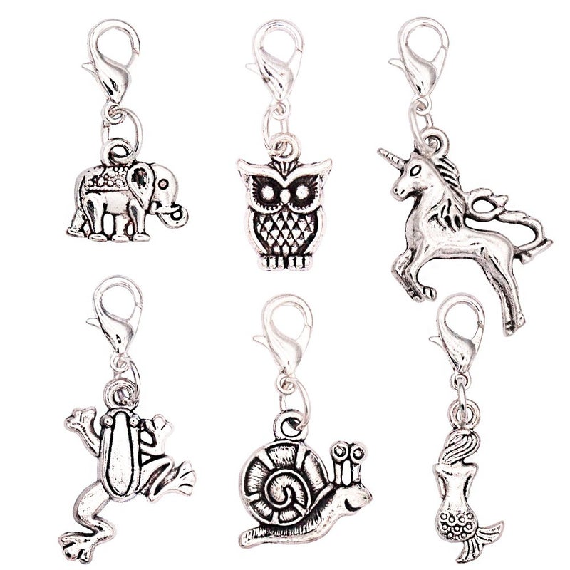 Ascrafter Cute Animal Zipper Pull Charms for Purses Bags Jackets  Extended Zipper Pull Replacement  Knitting Stitch Crochet Markers 6 Pack - Image 1